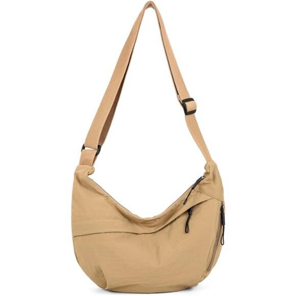 Handbags - Crescent Bag for Women Men Nylon Crossbody Bags Multi-Pocket Sling Bag Roomy